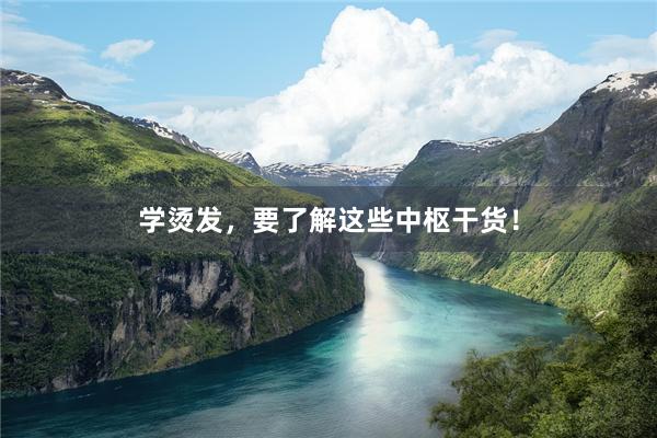 学烫发，要了解这些中枢干货！