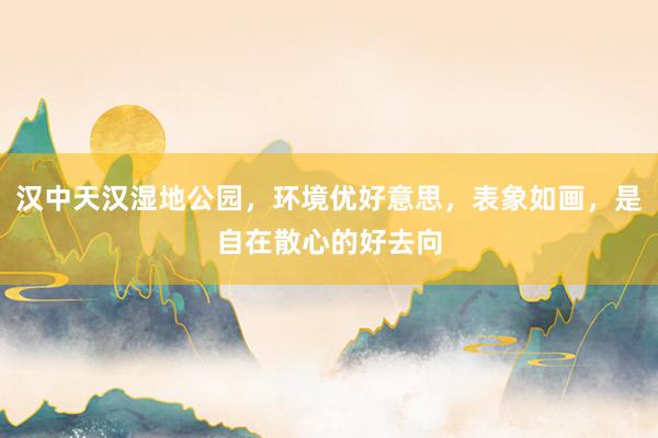 汉中天汉湿地公园，环境优好意思，表象如画，是自在散心的好去向