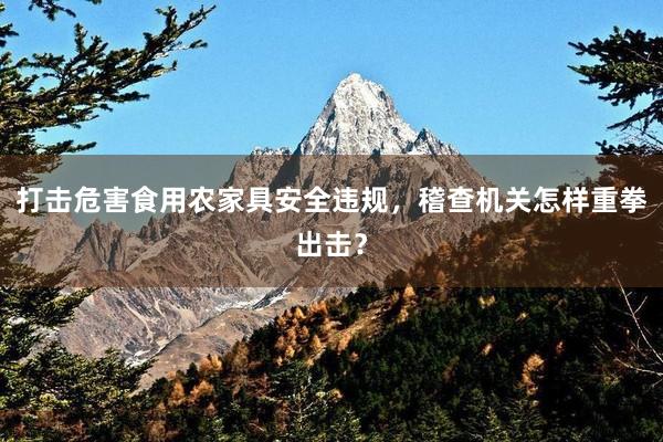 打击危害食用农家具安全违规，稽查机关怎样重拳出击？