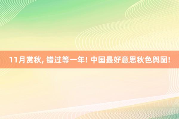 11月赏秋, 错过等一年! 中国最好意思秋色舆图!
