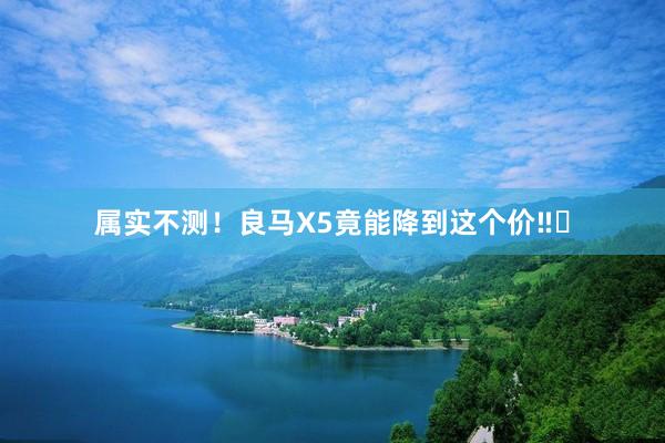 属实不测！良马X5竟能降到这个价‼️